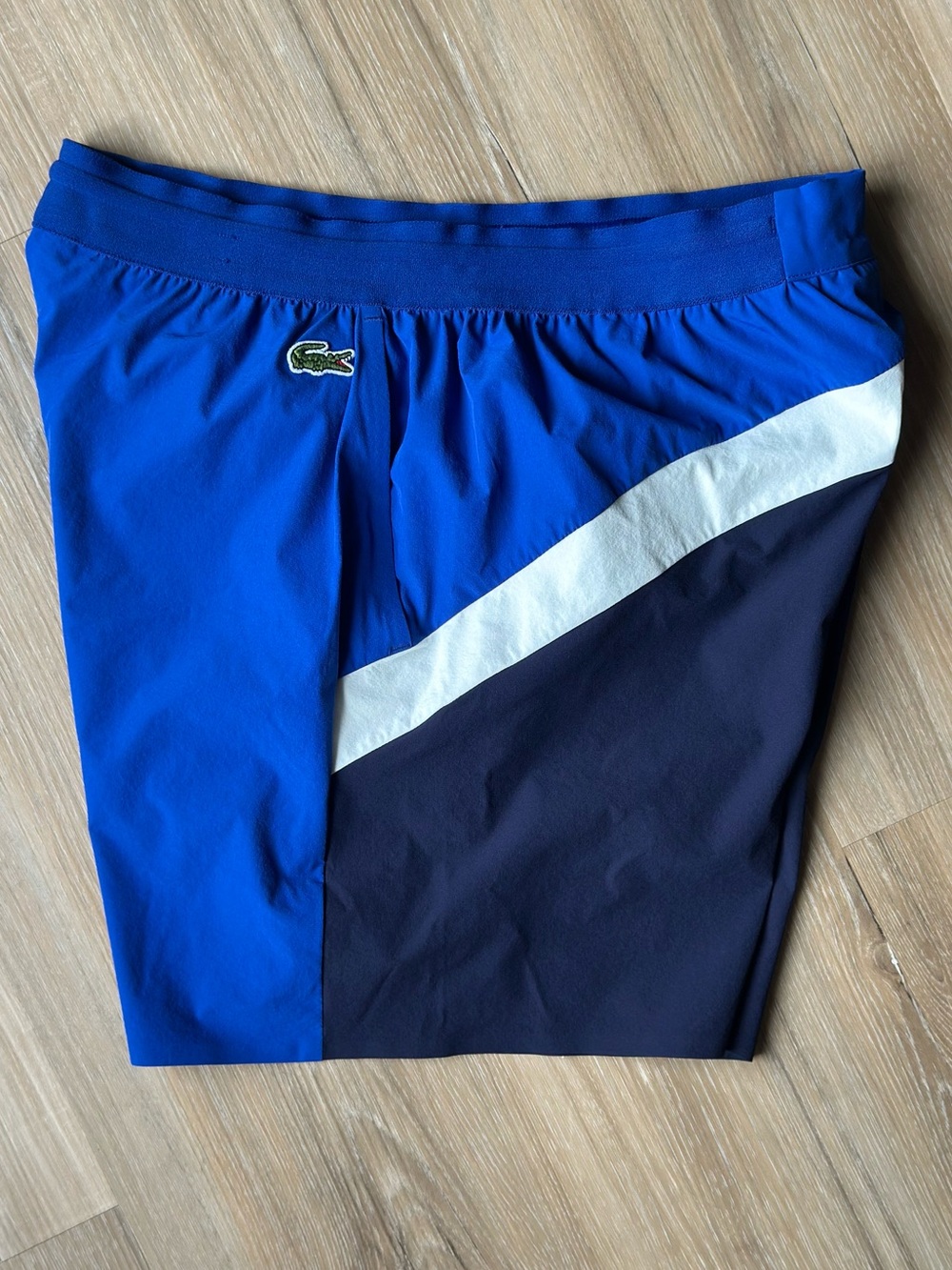 Lacoste Men’s Royal Blue Diagonal Colorblock Swim Trunks